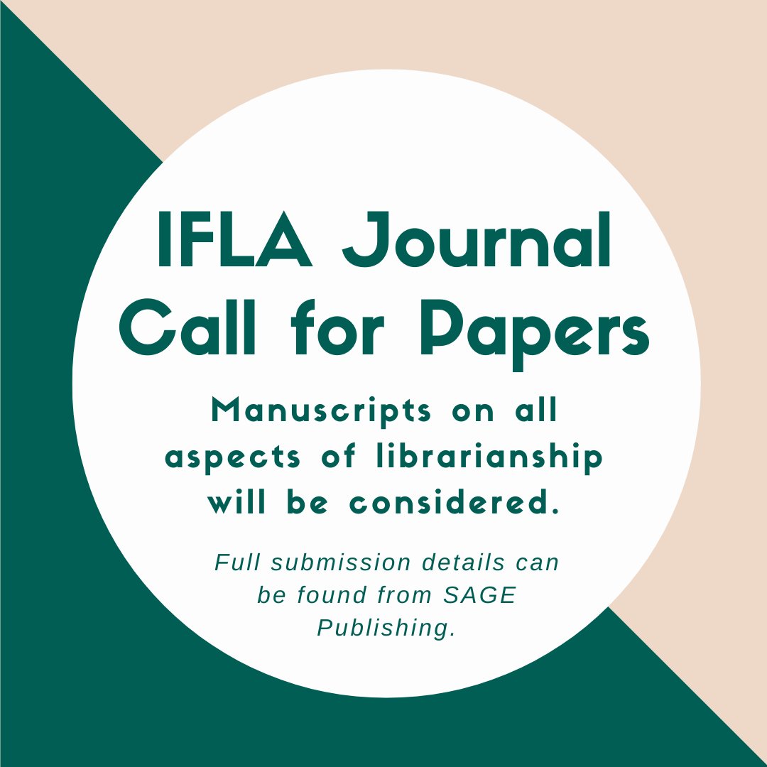 The IFLA Journal welcomes articles in all fields of interest and concern to libraries &amp; the information professions. Manuscripts on all aspects of librarianship will be considered. View full submission guidelines from SAGE Publishing here: uk.sagepub.com/en-gb/eur/jour…