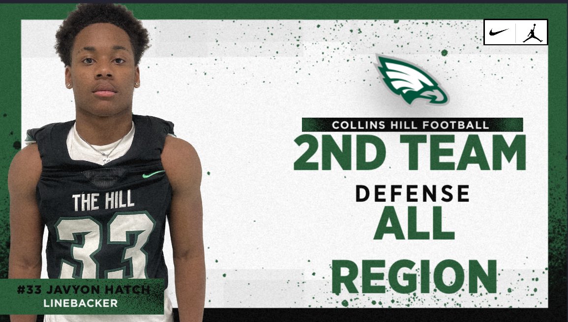 Congrats to @JavyonHatch for being selected Region 8-AAAAAAA 2nd Team Offense All Region Linebacker. #FORTHEHILL @SwickONE8 @darealcoachcam1 @CoachBeck56 @coachMMartin54 @Frfountain2002 @gtfan54 @BLinnell2 @bna424 @JBeverlyCoach @the006beast