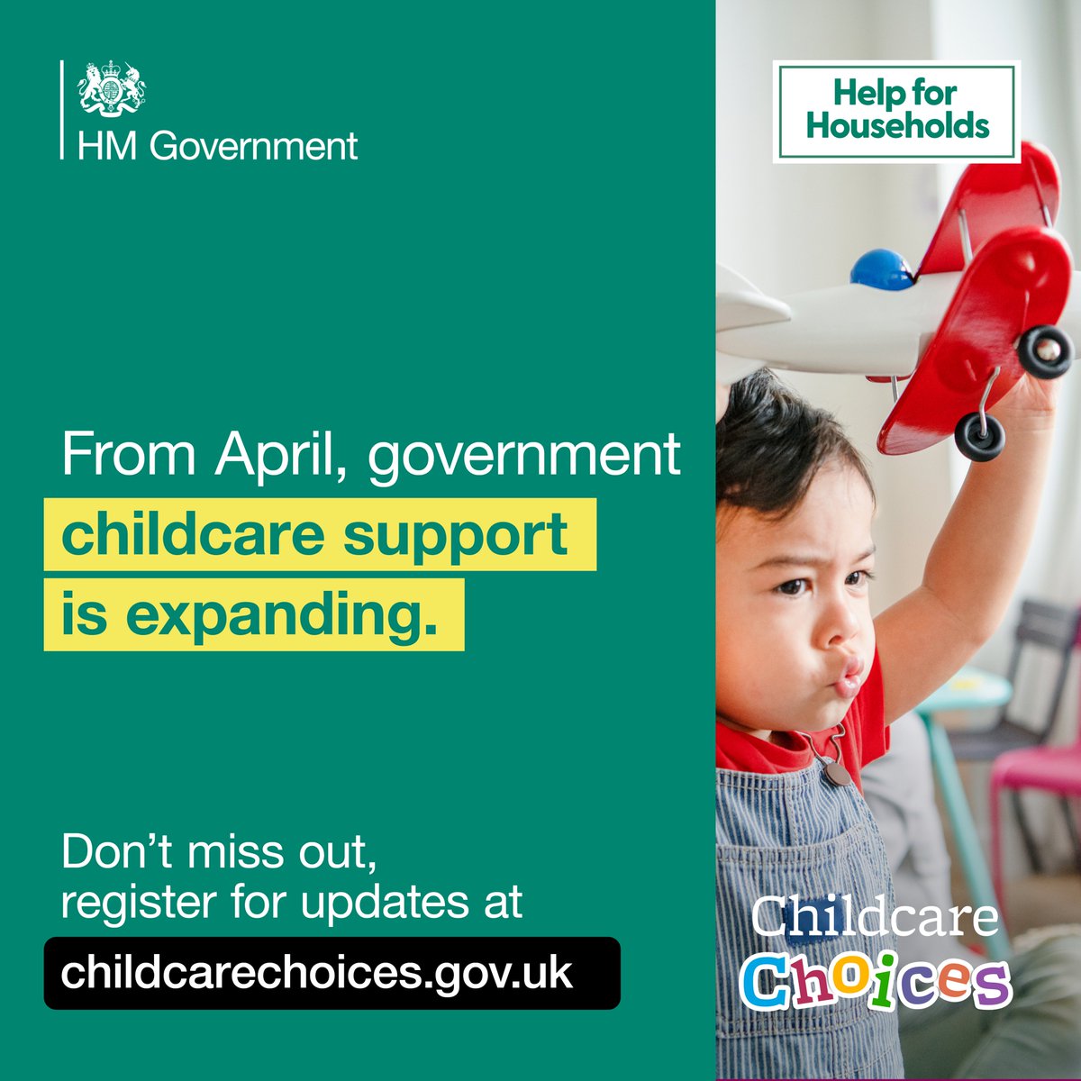 ❓Did you know that working parents of 2 year olds will have access to childcare support from April 2024? ❗️Applications will open for parents from January 2024. 👉Visit the Childcare Choices website to get more information & sign up for regular updates: childcarechoices.gov.uk