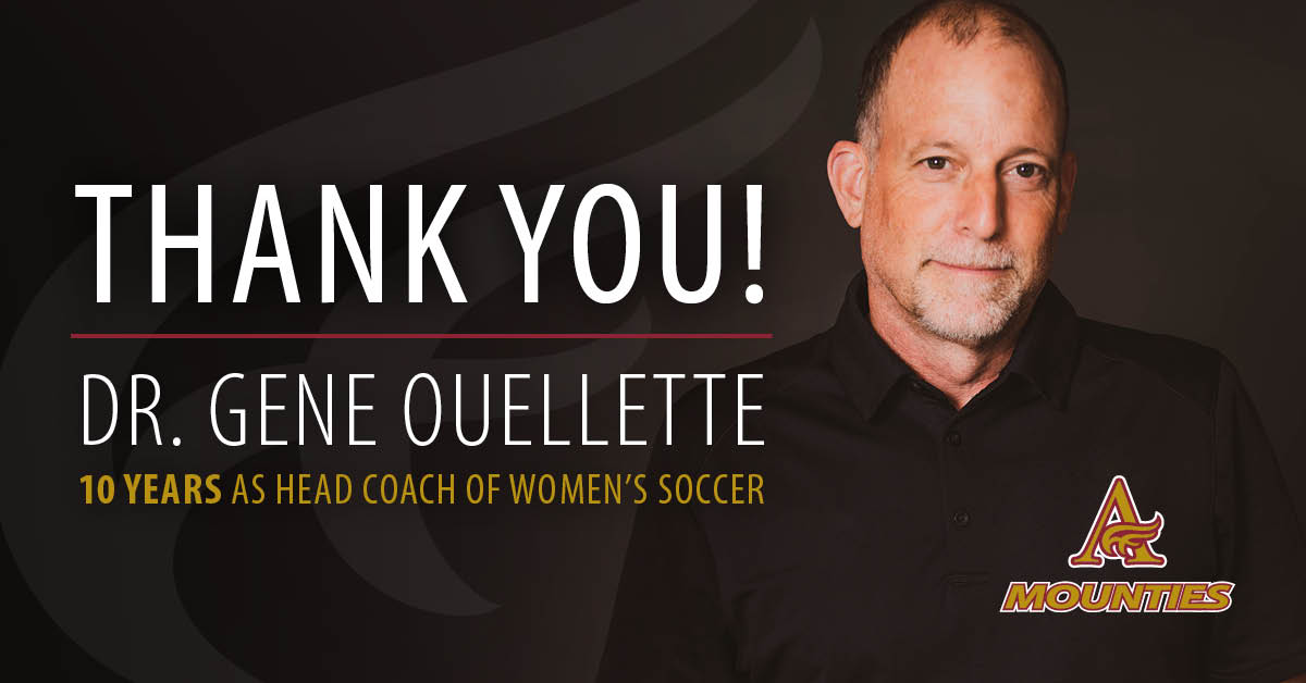 Dr. Gene Ouellette stepping down after ten years as Head Coach of Women’s Soccer.

For the full story, visit mountiepride.ca
#thankyoucoach
#mountiepride