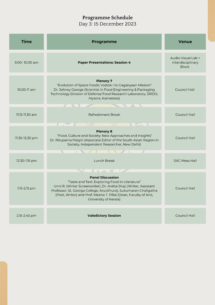 What excites me the most about this three day National Conference in the Indian Institute of Space Science and Technology, Trivandrum is that it's solely on food and its role in society. Heartwarming to see scholarship on food grow. Happy to be a part of it.