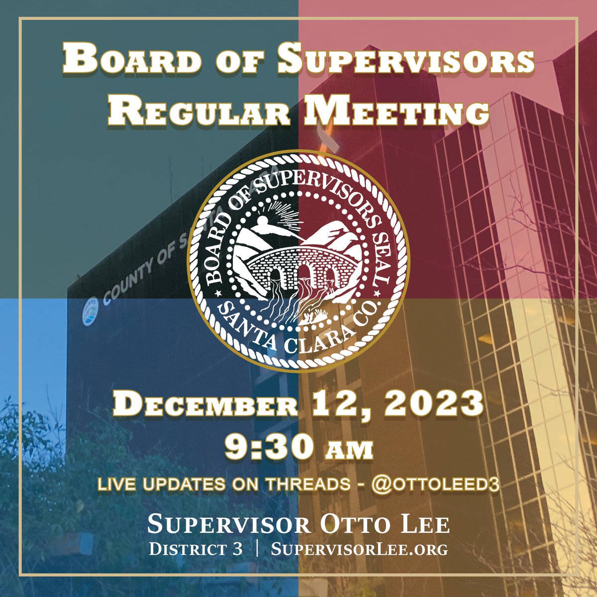 Last Regular #SantaClaraCounty Board of Supervisors Meeting of 2023. Threads Link- threads.net/@ottoleed3/pos…