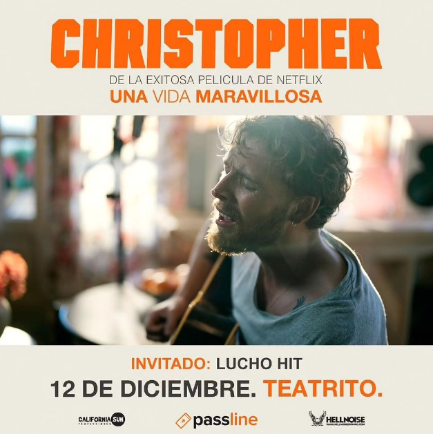 🔥HOY🔥 CHRISTOPHER en #Argentina 🇦🇷

De la exitosa película de Netflix “UNA VIDA MARAVILLOSA”, el cantautor y actor danés Christopher (Christopher Lund Nissen) se esta presentando en el <a href="/teatrito/">Teatrito México</a> 🎭.

🎟Últimas anticipadas por aquí: passline.com/eventos/christ…