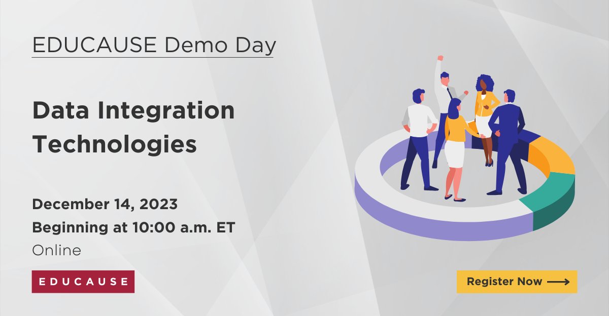 Join us for a free EDUCAUSE Demo Day for several 45-minute live, rapid-fire sessions and learn more about data integration technologies. <a href="/laserfiche/">Laserfiche</a>, <a href="/modolabs/">Modo Labs</a>, <a href="/MuleSoft/">MuleSoft</a>, @campuscommerce, <a href="/Omnivex/">Omnivex</a>, <a href="/TDXBuzz/">TeamDynamix</a>, <a href="/Tellabs/">Tellabs</a>, <a href="/wherescape/">WhereScape</a> bit.ly/3MBg6yn