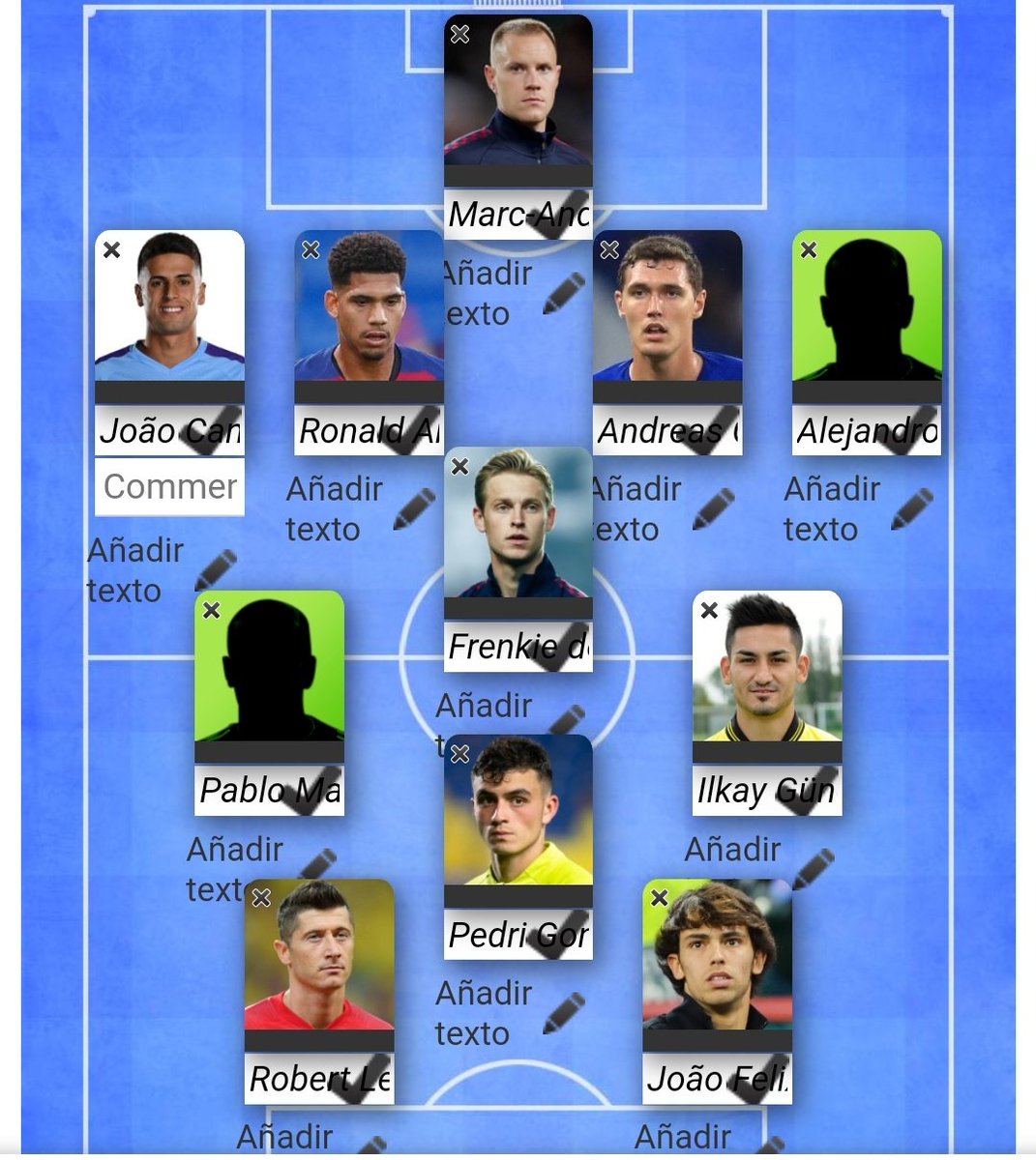 valthen23's tweet photo. Esta es la formación con la que creo que le iría mejor al Barsa, sin GAVI podría ser Fermín o frenkie el q ocuparía su lugar con Oriol de pivote. Que opináis?? https://t.co/mKDNnD5o7U