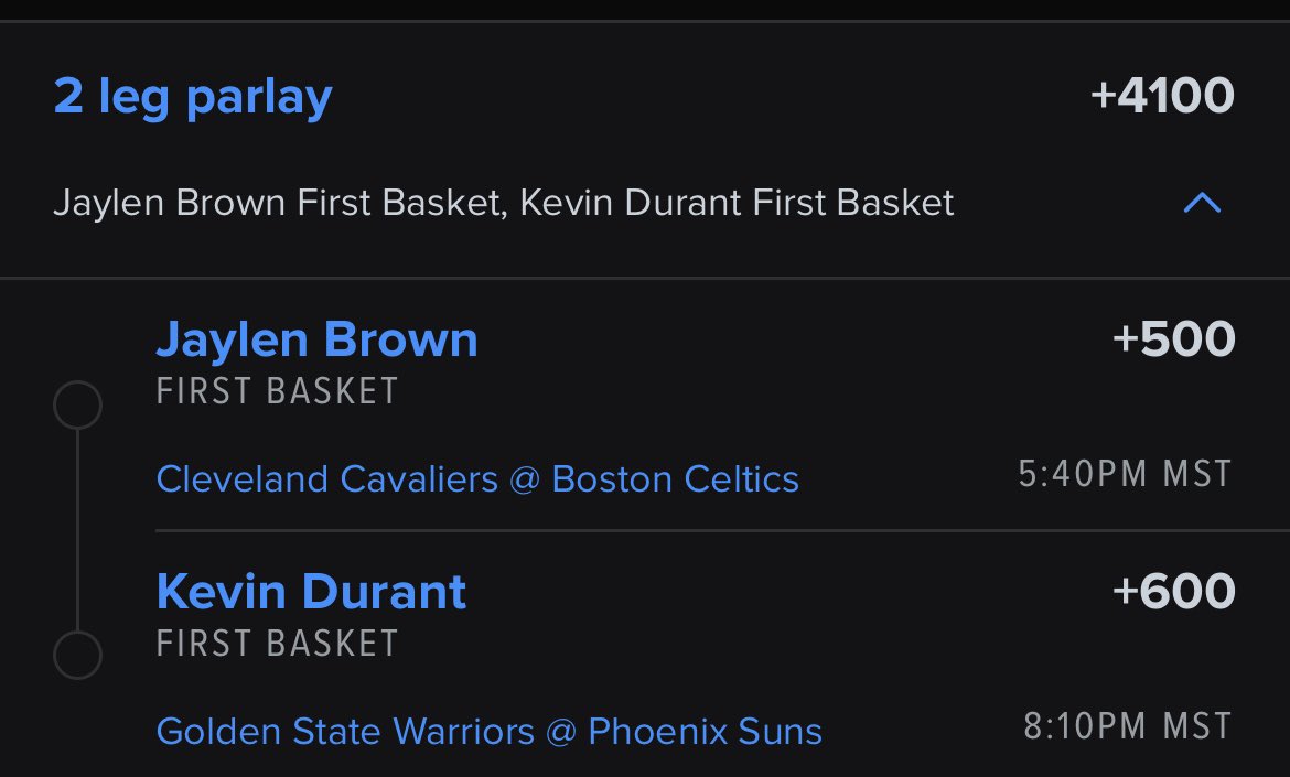 SKGbets8's tweet photo. 5 game slate tonight and these are my favorite two guys tonight for a First Basket parlay at +4100 @SportsKillDill #SportsKill #FirstBasket #GamblingTwitter #GamblingX https://t.co/2FtlSjBghH