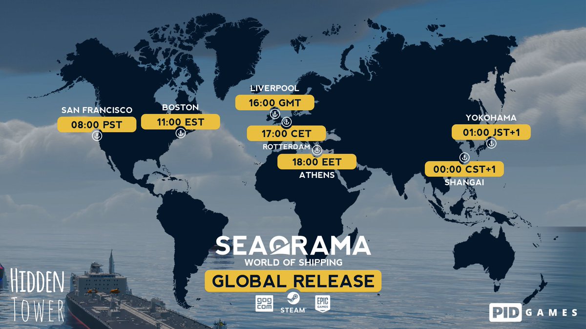 Maritime Challenges Meet Strategy: SeaOrama's In-Game Challenges!🧐 Find Out How⬇️ store.steampowered.com/news/app/20025… 📌AVAILABLE 14 DEC📌 ✨@Steam @EpicGames @GOGcom Also, here's a handy map of the release time globally!