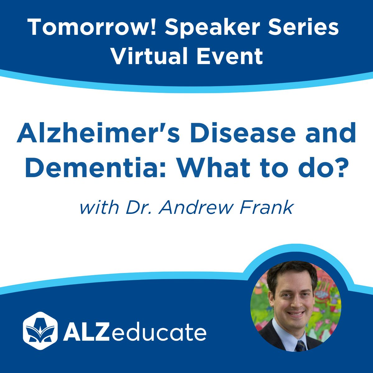 ASO's next Speaker Series webinar is tomorrow!
Join Dr. Andrew Frank on Dec 13 at 6pm for a discussion of warning signs of dementia, the importance of early detection, and more. 
Secure your spot now: bit.ly/469cBG7