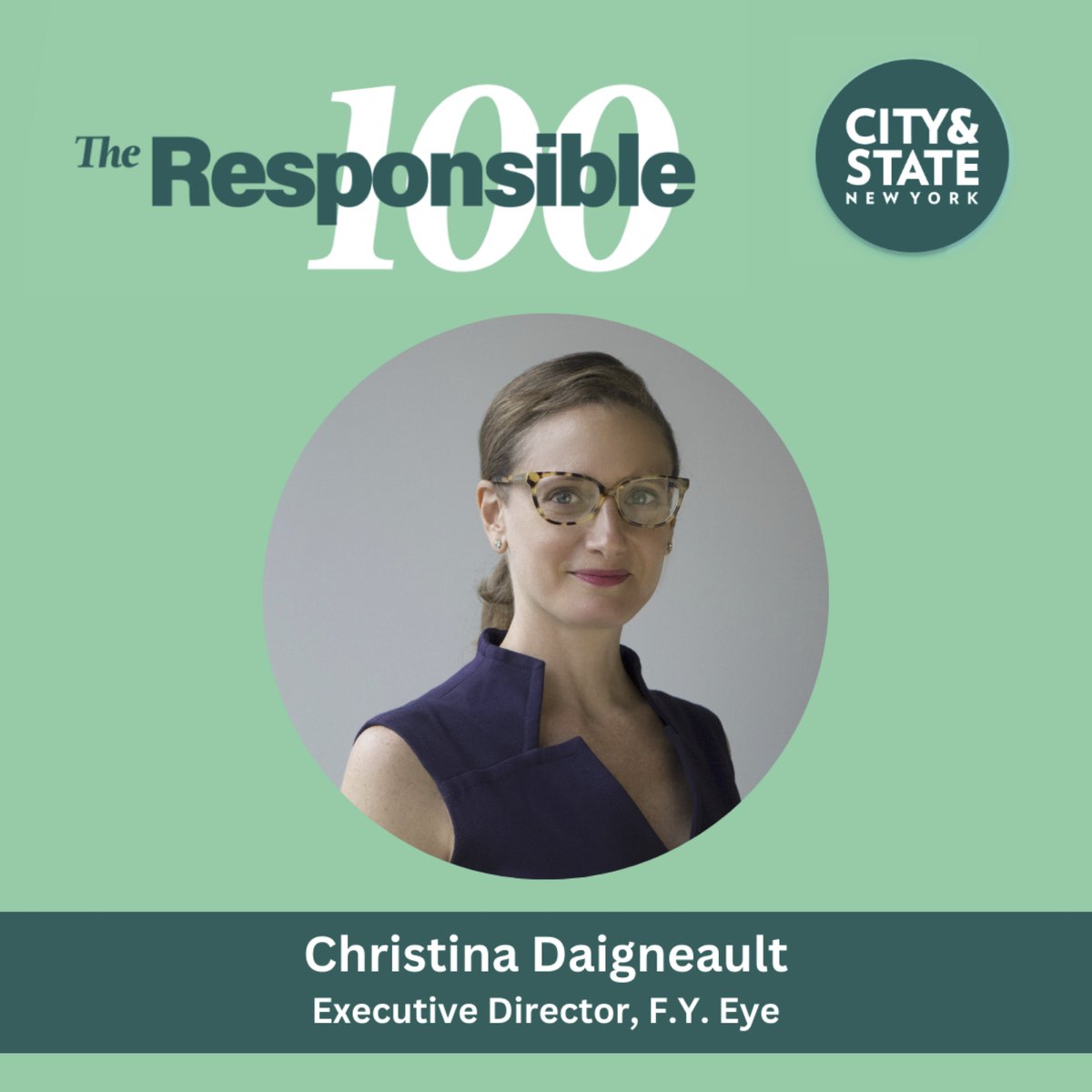 We are excited to announce that our Executive Director, Christina Daigneault, has been named in @cityandstateny’s #Responsible100 list, honoring leaders fostering positive change and social responsibility in NYC! bit.ly/41kPd7H