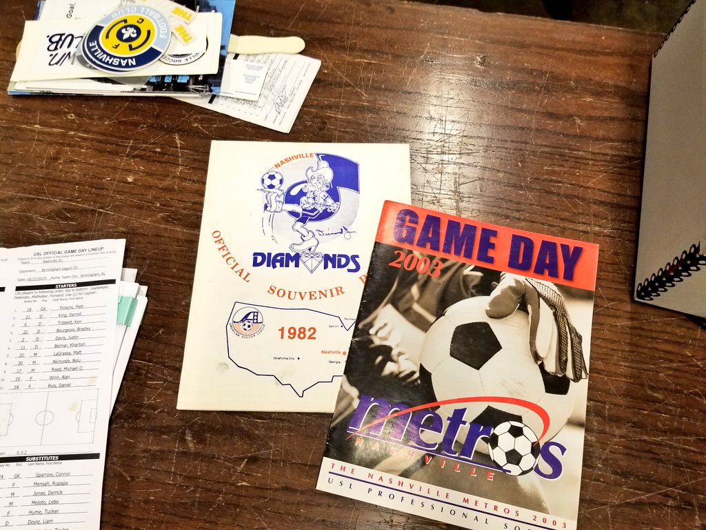 Today I started processing the Nashville Soccer History Collection donated by @ClayLaSoul to @VandyLibraries. Not only does this collection capture the city's soccer fandom, but it's also an interesting way to study Nashville's immigrant and Latinx communities.