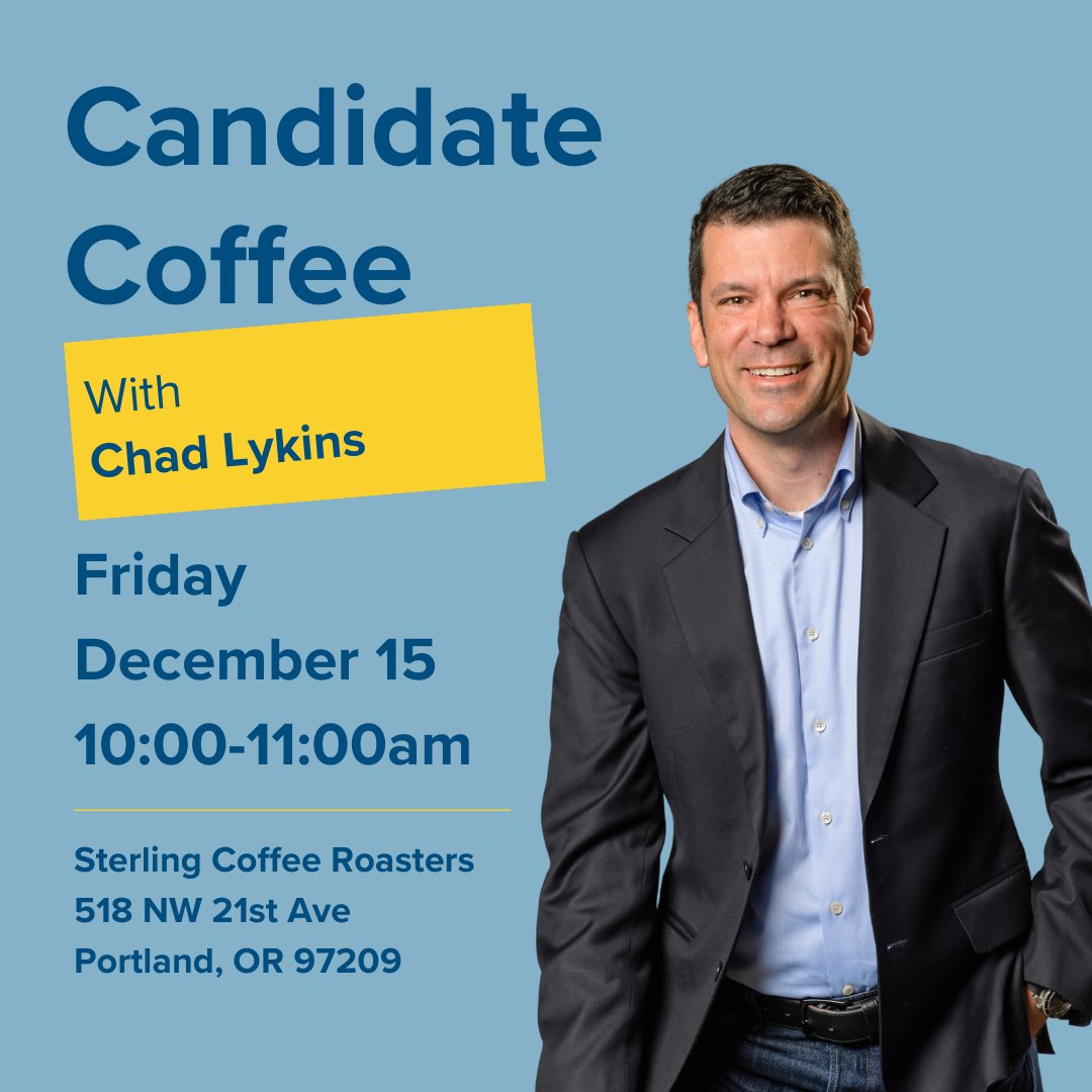 Hello Northwest Portland! Come have a coffee with me this Friday December 15 at 10:00am at Sterling Coffee Roasters. ☕