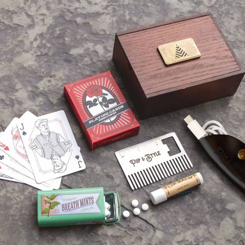 Level up your gift-giving game with our ultimate surprise boxes, perfect for dads and husbands! Packed with goodies like playing cards, refreshing gum, and versatile multi-function bottle openers, these versatile boxes are sure to bring smiles and endless fun.