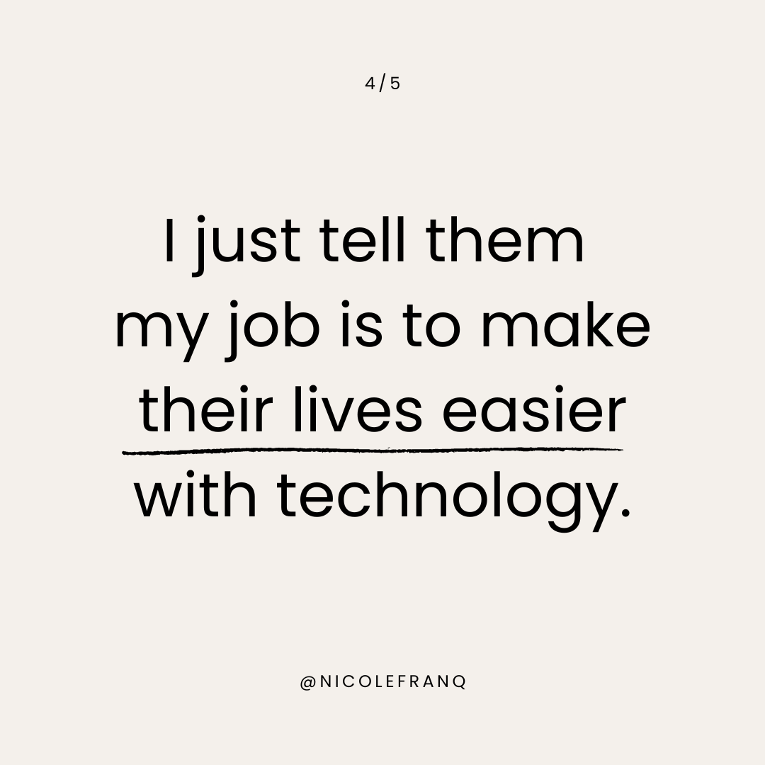 Parents: What do you do again for work?  Me: I'm a Product Designer Parents: So you design products? Me: I make products user friendly Parents: Like computers?  Me: ...sure