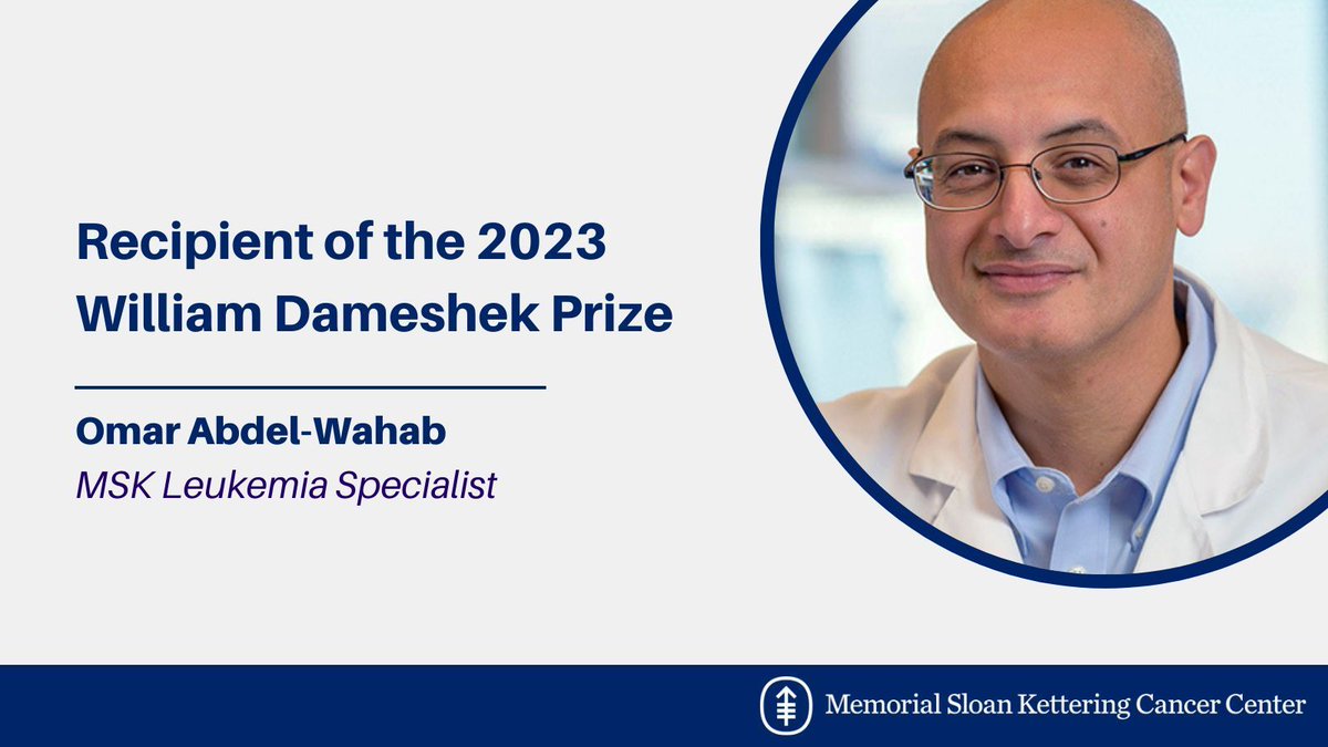 MSK Department of Medicine (@msk_deptofmed) on Twitter photo Congratulations to Omar Abdel-Wahab of <a href="/AbdelWahablab/">Abdel-Wahab Lab</a> for receiving the 2023 William Dameshek Prize at #ASH23 to honor his outstanding contributions in #hematology. Learn more about Dr. Abdel-Wahab's work in this article by <a href="/MSKCancerCenter/">Memorial Sloan Kettering Cancer Center</a>: buff.ly/3GEYgHq Congratulations to Omar Abdel-Wahab of <a href="/AbdelWahablab/">Abdel-Wahab Lab</a> for receiving the 2023 William Dameshek Prize at #ASH23 to honor his outstanding contributions in #hematology. Learn more about Dr. Abdel-Wahab's work in this article by <a href="/MSKCancerCenter/">Memorial Sloan Kettering Cancer Center</a>: buff.ly/3GEYgHq