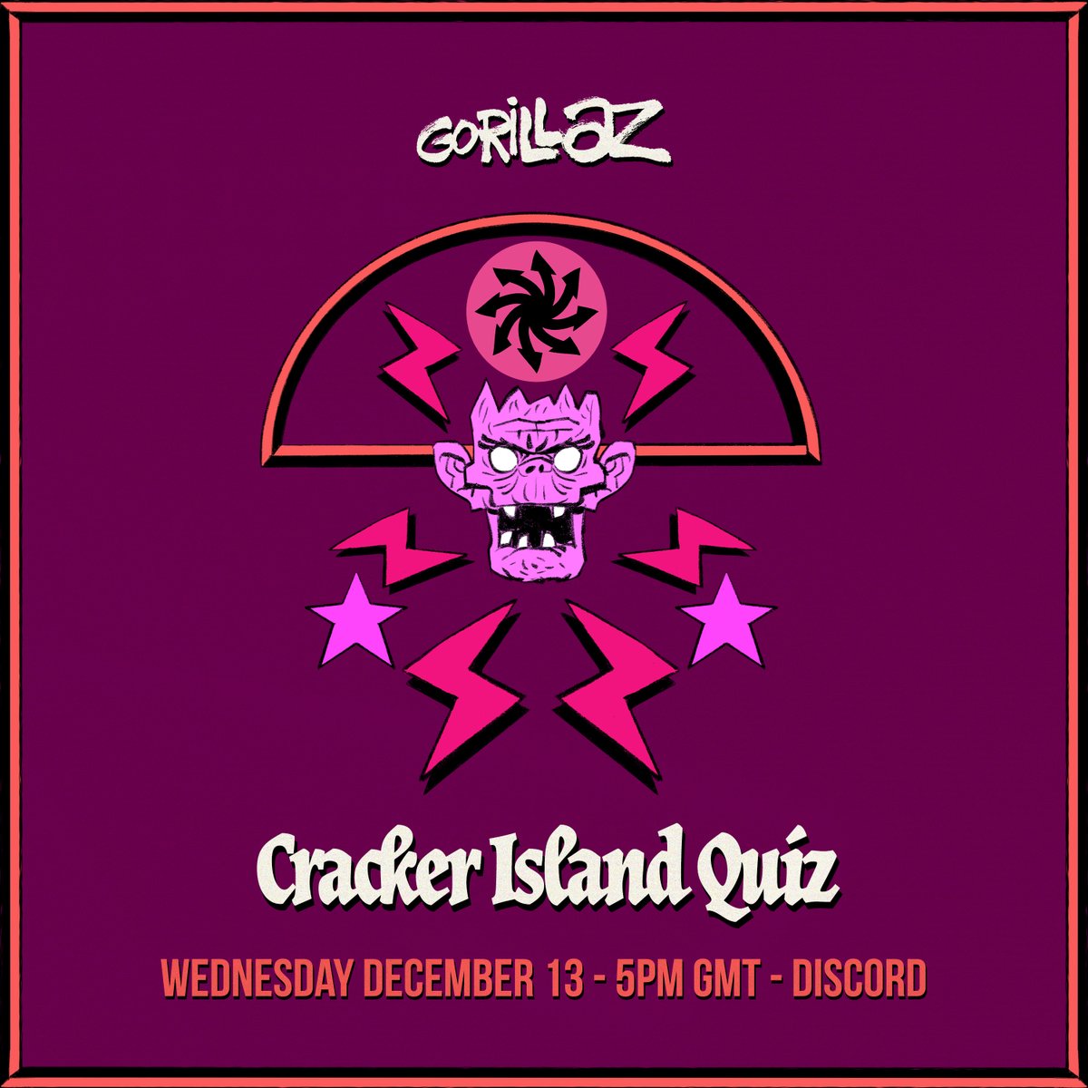 Gorillaz present Cracker Island Quiz ✨ Starting 5pm sharp on Discord, don’t be late! discord.gg/Gorillaz