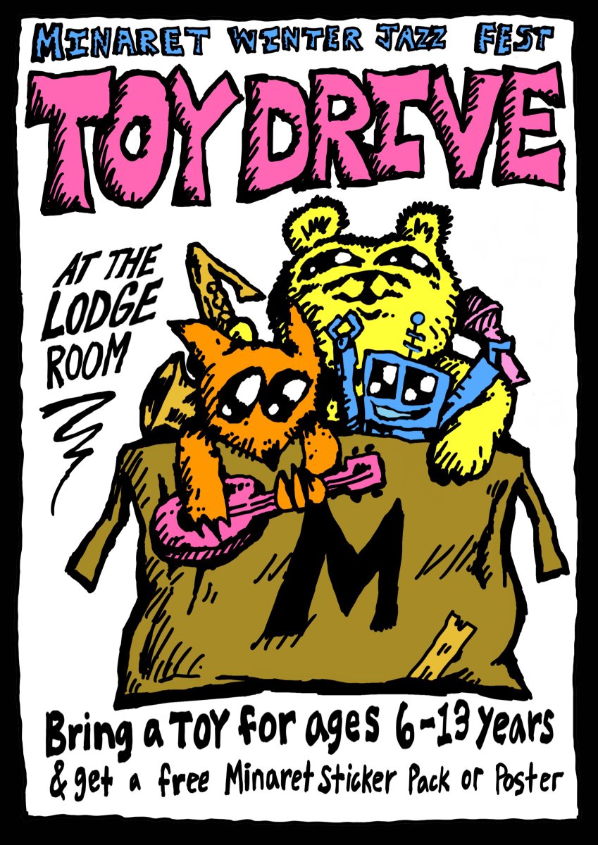 We’re hosting a toy drive at the Minaret Winter Jazz this year. Dec 21 at Lodge Room 🧸