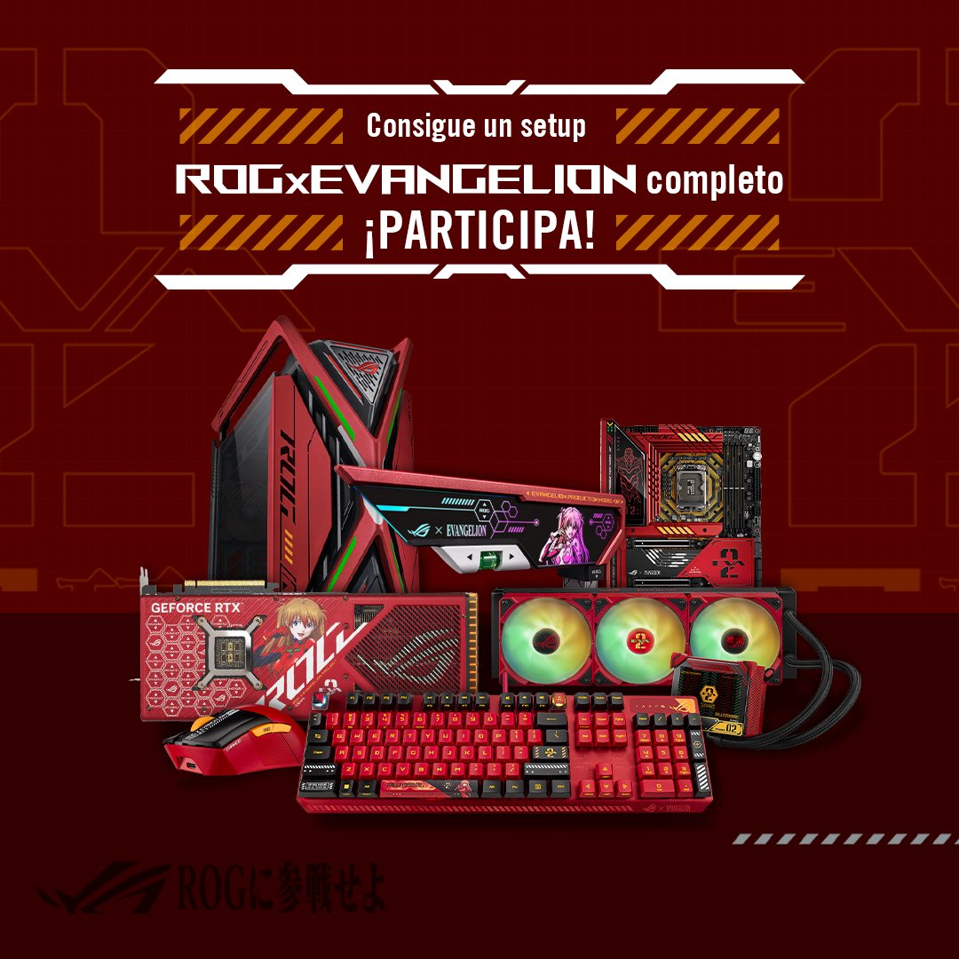 El 💥SORTEAZO💥 que todos estabais esperando ya está aquí. Gana un setup COMPLETO (sí, sí, completo) de ROGxEVANGELION montando por @nategentile7 . Para participar solo tendrás que: ✅ Seguirnos en @ASUSROGES 🔁 Dar RT a este post 💬 Comenta con el precio del premio y menciona…