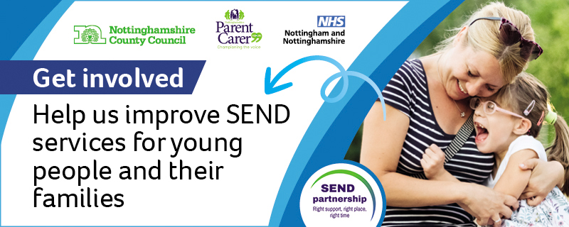 Get involved in improving SEND services!

We and our partners are asking young people with special educational needs and disabilities, and their parents and carers, to get involved and have a say on the way SEND services in Notts are developed.

More orlo.uk/SENDImprovemen…