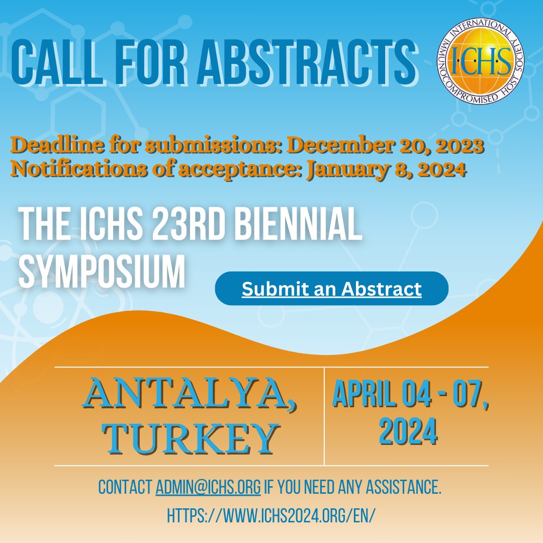 Counting down to the deadline – let the submission sprint begin! One week left to submit an abstract for the 23rd Biennial Symposium.
Learn more and submit an abstract here: ichs2024.org/en/abstract-su…
#immuneboost #immunehealth #immunotherapy #rheumatology