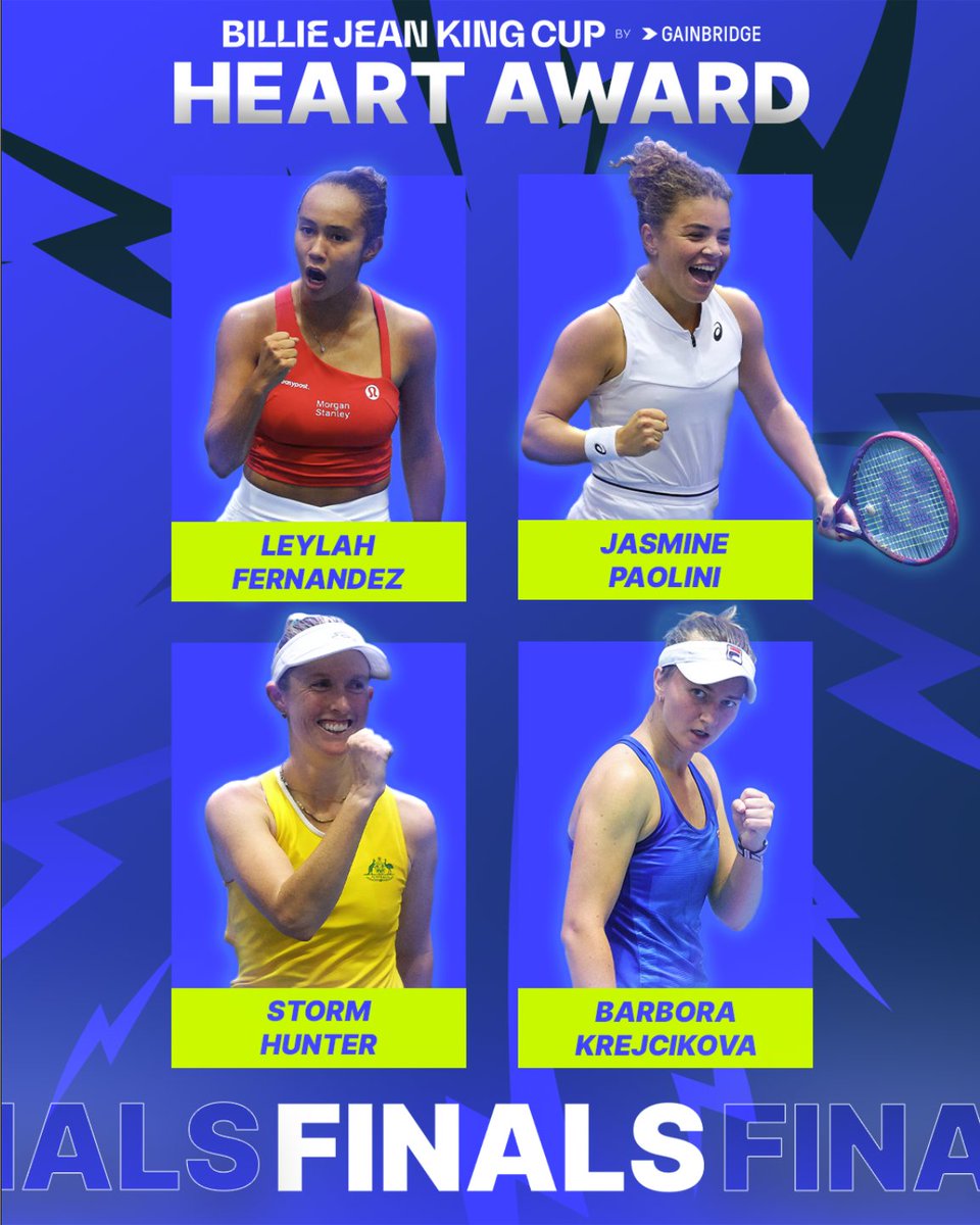 Voting for the Billie Jean King Cup Heart Award has opened until Monday 18th 💜

Vote for your player in the replies 👇

#BJKCup