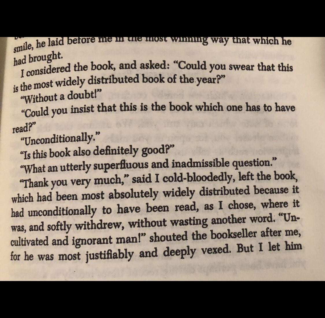 We will never shout “uncultivated and ignorant man!” as you leave the store—that’s the McNally Jackson Guarantee ™️