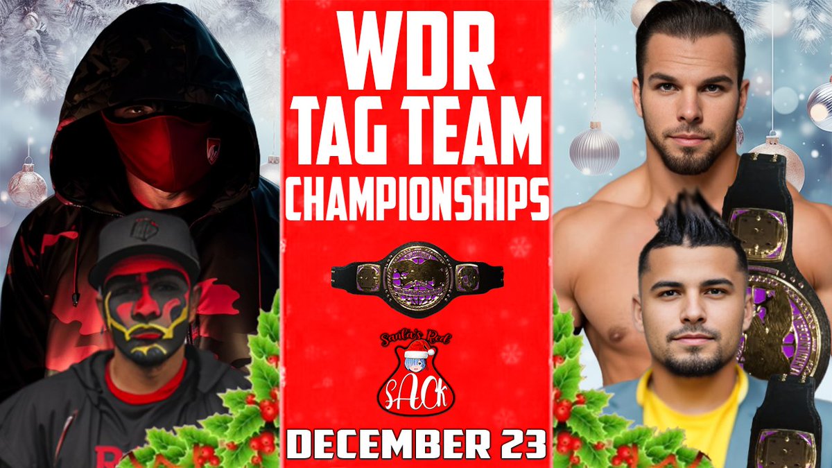 Hiatus (@wdr_2k) on Twitter photo December 23rd at Santa's Red Sack, we will have our third match which will be for the WDR Tag Team Championships where we will have Better Than You Nice Try defending against The Chad @WickedWays01, and Brandon Cuevas <a href="/bigredwing98/">(The Rebellious Soldier) Brandon Cuevas</a>! #WDR #EFED #WWE2K23 #CAWUNNITY December 23rd at Santa's Red Sack, we will have our third match which will be for the WDR Tag Team Championships where we will have Better Than You Nice Try defending against The Chad @WickedWays01, and Brandon Cuevas <a href="/bigredwing98/">(The Rebellious Soldier) Brandon Cuevas</a>! #WDR #EFED #WWE2K23 #CAWUNNITY