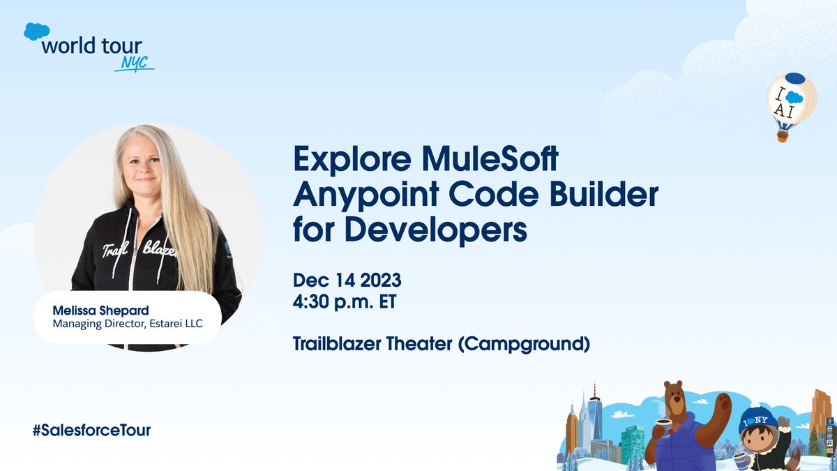 lissa__x's tweet image. if you&apos;re a #SalesforceDev living in VSCode, come and learn how you can extend your IDE to build integrations with @MuleSoft Anypoint Code Builder at #SalesforceTour NYC this Thursday 🙌 @MuleDev @SalesforceDevs