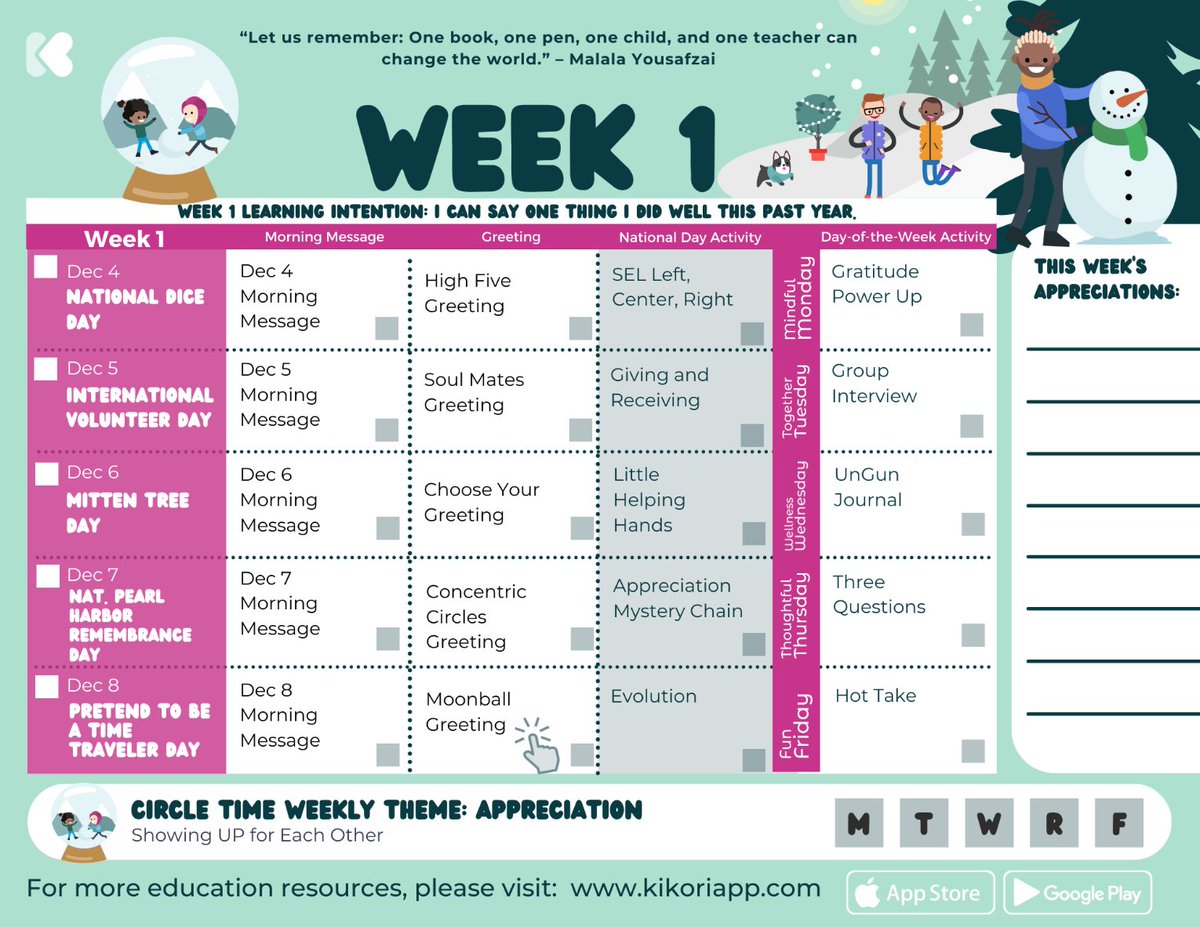 Have you opened this yet? Our December Calendar is FULL of end of the year reflections and connective activities for your classroom this month! If you want the link, like this and we'll send it on over! 📷
#teacherresources #teacherideas #morningmeeting #circletime