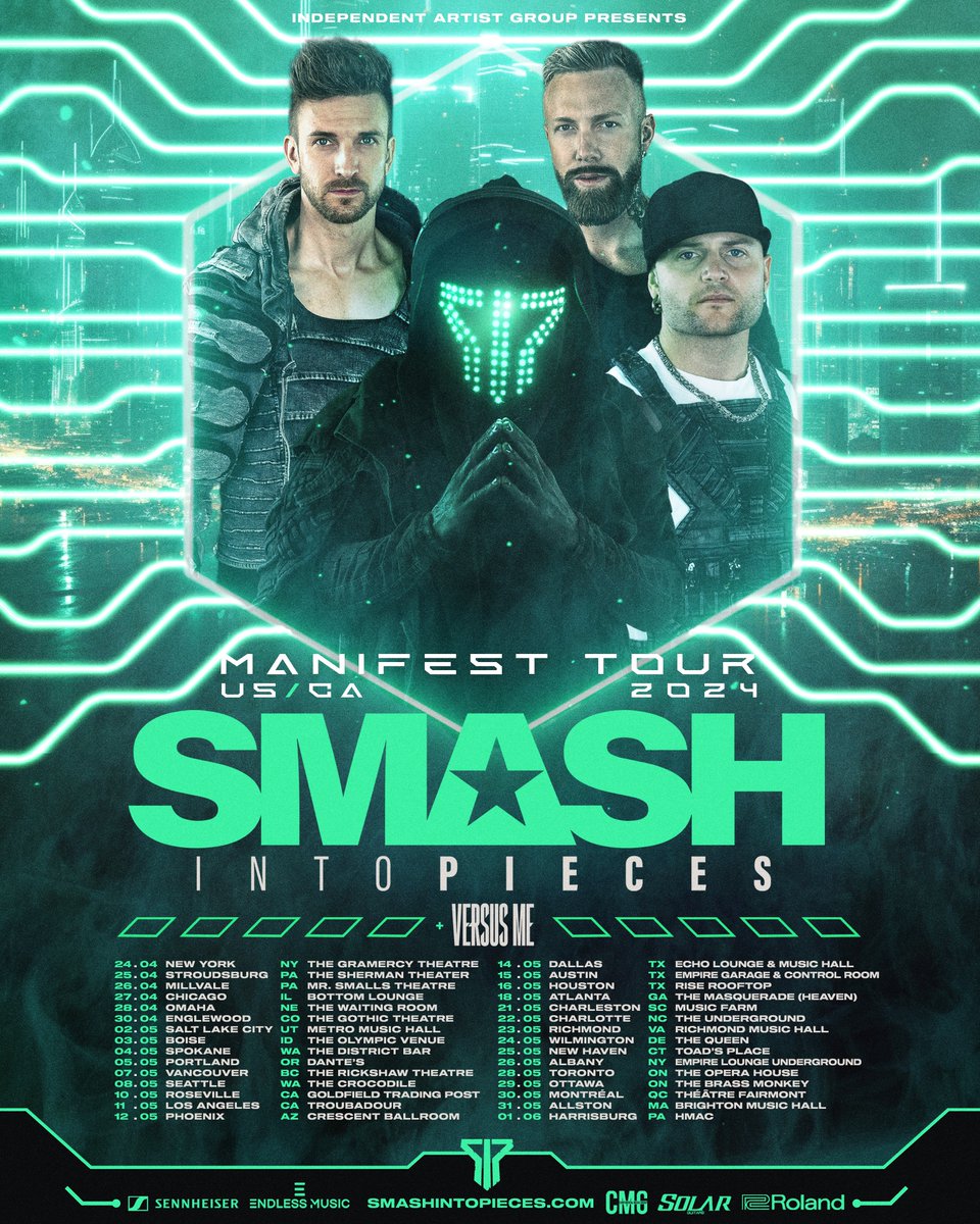 Versus Me (@vsmeband) on Twitter photo π¨TOUR ANNOUNCEMENTπ¨
We are excited to hit the road in the spring with <a href="/smashintopieces/">SMASH INTO PIECES</a> . Which show will we see you at?!
Local Presale: Thursday Dec 14 @ 10:00 AM (LOCAL)
General On-Sale: Friday Dec 15 @ 10:00 AM (LOCAL) π¨TOUR ANNOUNCEMENTπ¨
We are excited to hit the road in the spring with <a href="/smashintopieces/">SMASH INTO PIECES</a> . Which show will we see you at?!
Local Presale: Thursday Dec 14 @ 10:00 AM (LOCAL)
General On-Sale: Friday Dec 15 @ 10:00 AM (LOCAL)