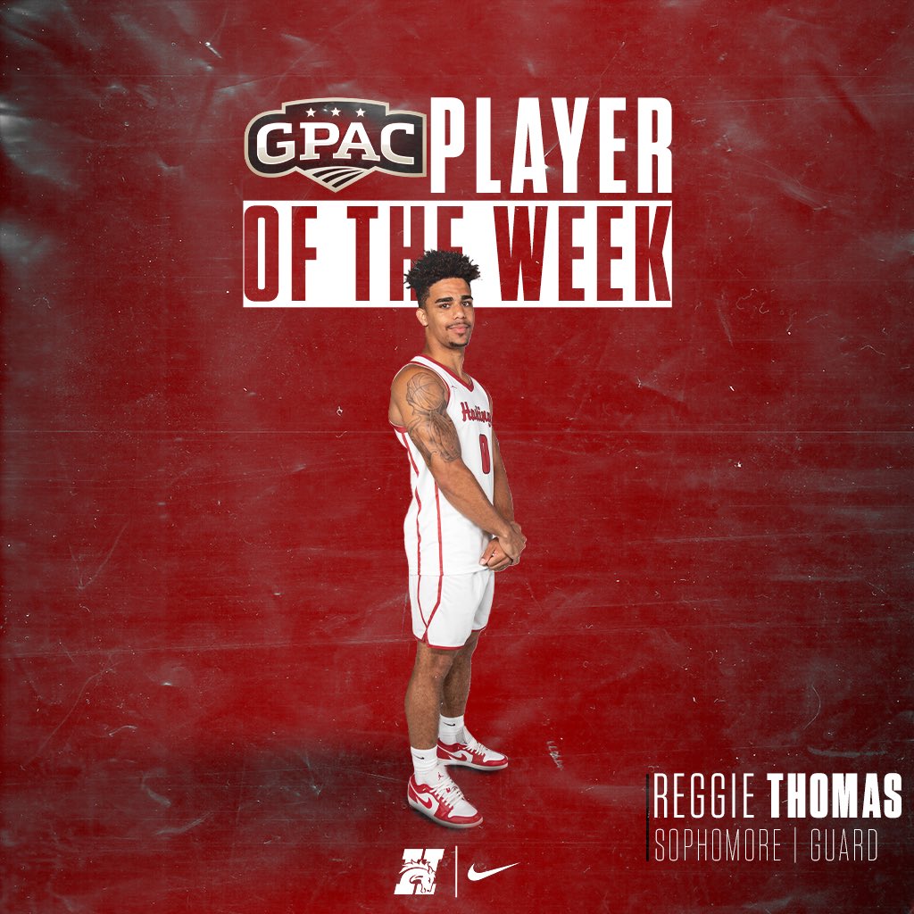Congratulations to Reggie Thomas on once again being named @gpacsports Men’s Basketball Player of the Week! #GDTBAB