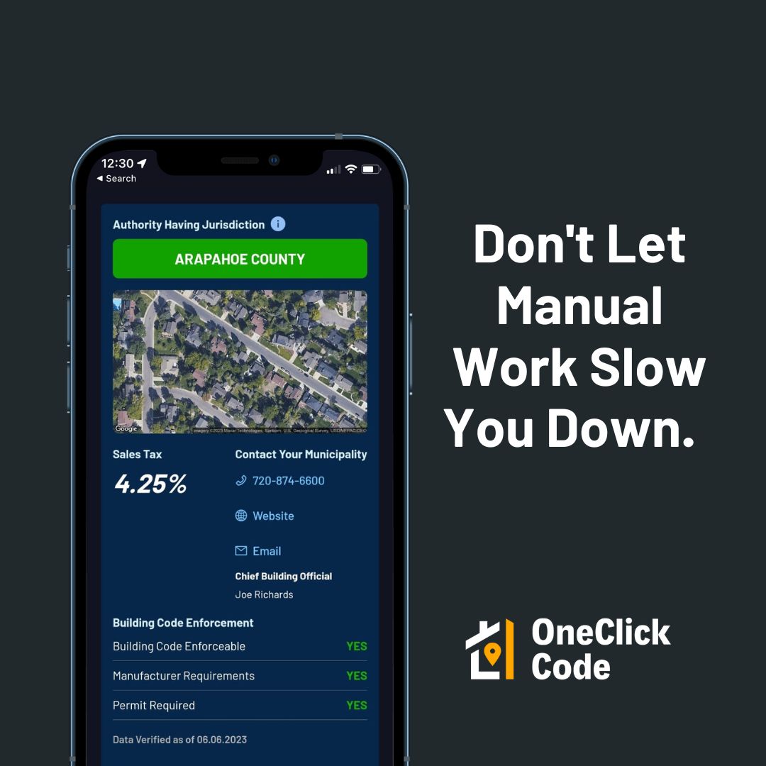 oneclickcode's tweet image. Did you know that if you don't have the correct jurisdiction, you will not have the right codes?. We work with all 32,000 cities and counties to update our code base faster than they update their websites. #Roofing #RoofingIndustry #OneClickCode