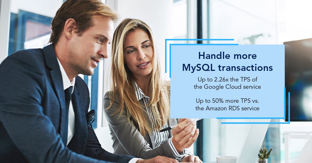 PrincipledTech's tweet image. [Infographic] Microsoft @Azure Database for MySQL vs. three competitors: 
Up to 2.26x the transactions per second  
Up to 55% lower latency 
Up to 54% lower price/performance  
facts.pt/mUB6vC8 
#AzureDBforMySQL #Microsoft #Azure #opensource