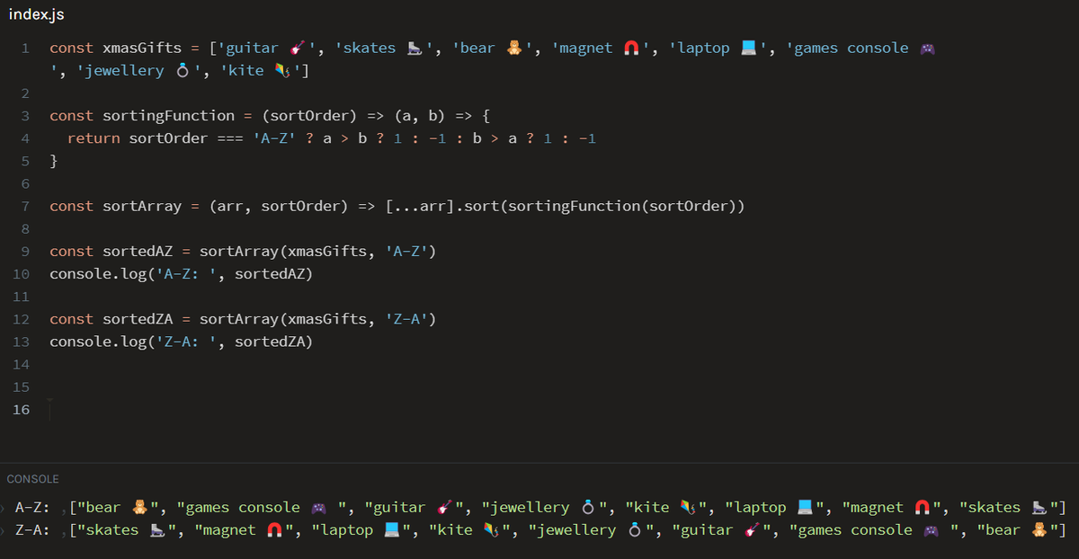 SuongKf's tweet image. ✅Day 12/24 
I was thinking about code readability and made a quick refactor - renaming some variables as well as the function.

#JavaScriptmas #scrimba #CodeRefactor #javascript