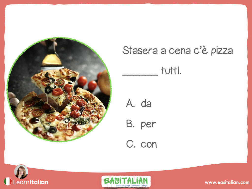 easitalian's tweet image. Can you find the right preposition?
Let's try.... #learninglanguage #learnitalianonline #ItalianLessons #learningitalian #language #learnitalianlanguage #learnlanguages #SpeakItalian #ItalianLanguage #learnitalian #languagelearning #learningitalianlanguage #italiano