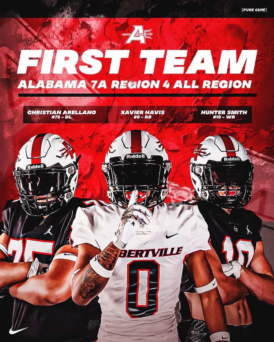 Albertville Football (@albertvillefb) on Twitter photo 7A Region 4 All Region First Team Selections:
<a href="/HavisXavier/">Xavier “The Truth” Havis 🌟</a>
<a href="/Huntera10_/">Hunter♦️‼️</a>
<a href="/Christian_2675/">Christian Arellano ⭐️</a> 7A Region 4 All Region First Team Selections:
<a href="/HavisXavier/">Xavier “The Truth” Havis 🌟</a>
<a href="/Huntera10_/">Hunter♦️‼️</a>
<a href="/Christian_2675/">Christian Arellano ⭐️</a>