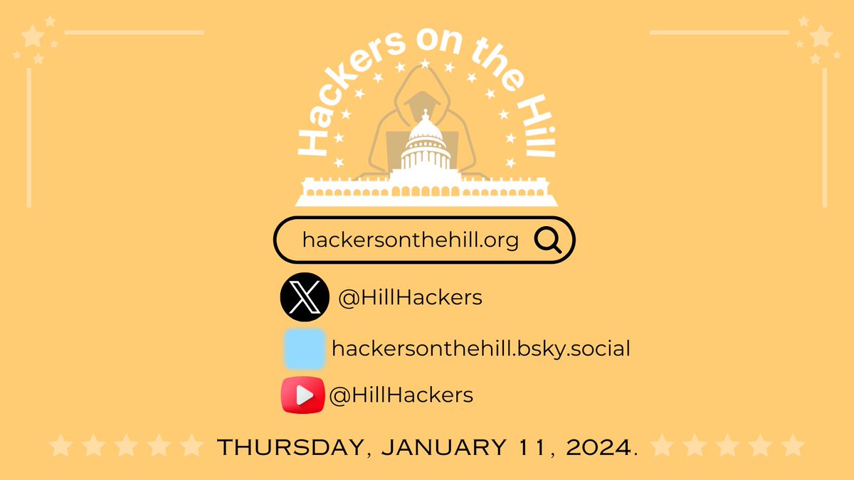 Did you miss the registration date? Don't worry, follow us on our socials to keep up to date for next year's event. Also check out hackersonthehill.org. 
#hackersonthehill #hillhackers #cyberpolicy #securityresearcher #policymakers #congress #senate #uscapitol #laws #hackers