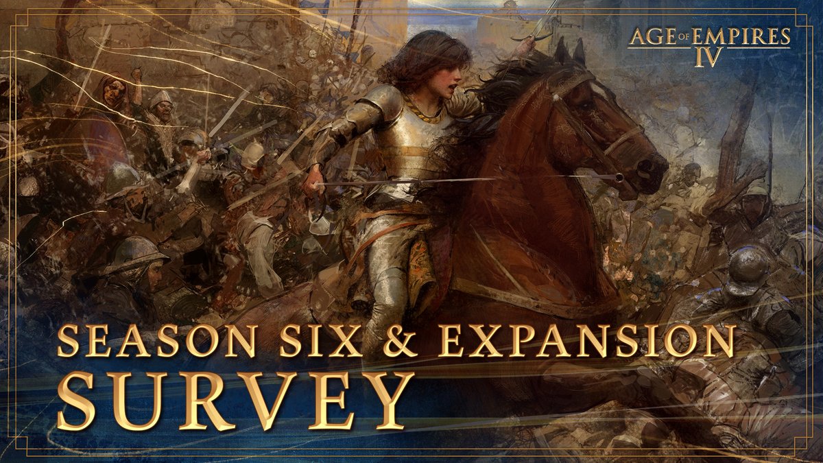 A new survey is available for #AgeIV! aoe.ms/ageiv-survey We're excited to hear your thoughts about Season Six and the new expansion and use your feedback in developing future content for the game.