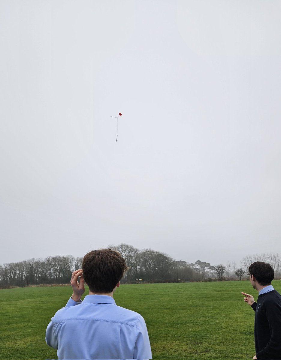 Another successful launch on the beautiful (and slightly damp) school grounds. Congratulations to our Sixth Form #TASA model rocketry club! #STEM #inspiringsubjectpassion