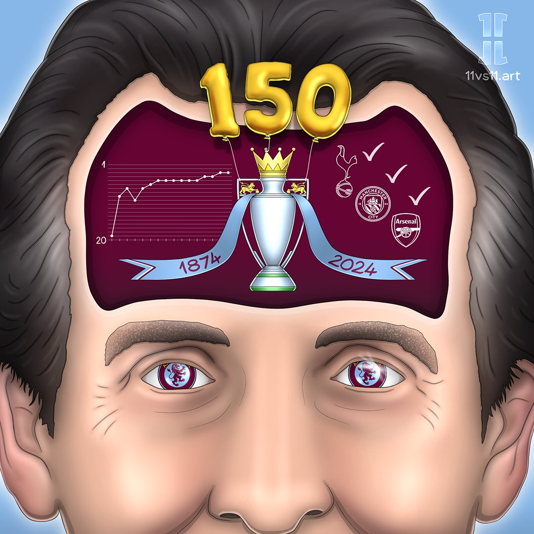 #PremierLeague title 🏆🏴󠁧󠁢󠁥󠁮󠁧󠁿 for the #AstonVilla's 150th anniversary? 🎂 That would be something special! 🤩 Nothing is impossible with #Emery 🧠🇪🇸 ☑ 15 home wins in a row ☑ win over last season's champion ☑ win over last season's runner-up #AVFC #UnaiEmery #11vs11art