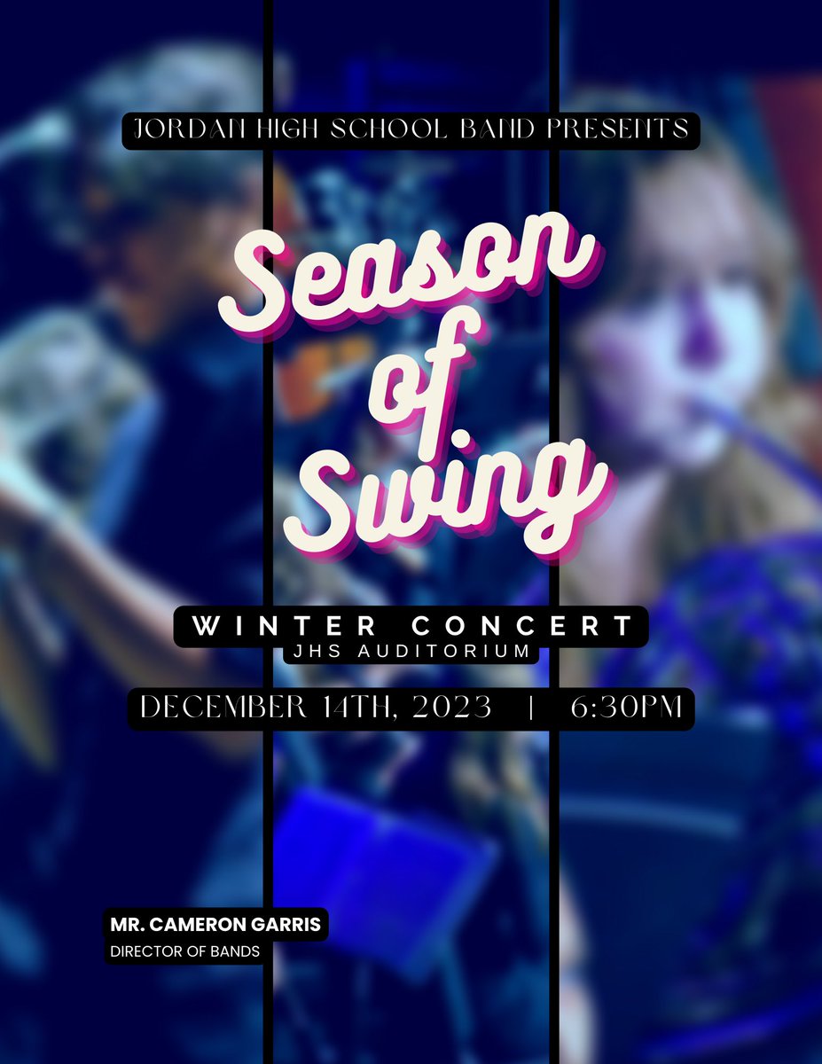 HOT OFF THE PRESS‼️📰🗞️ What faculty member will be conducting Sleigh Ride this year? We’ve heard rumors it’s someone from the Math department…… | Jordan HS Band Winter Concert: this THURSDAY, DECEMBER 16th at 6:30pm in the JHS AUDITORIUM | Free Admission