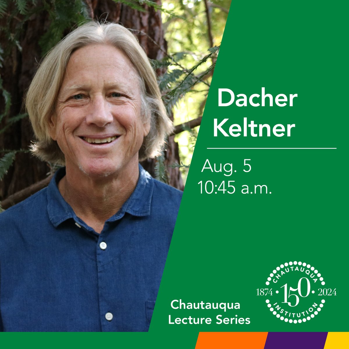 🚨#CHQ2024 ANNOUNCEMENT🚨 Professor of psychology at the University of California, Berkeley, and director of the Berkeley Social Interaction Lab, Dacher Keltner joins Chautauqua's enlightening lecture lineup for our 150th year! #CHQ2024 #chq150 #INFWeekSeven