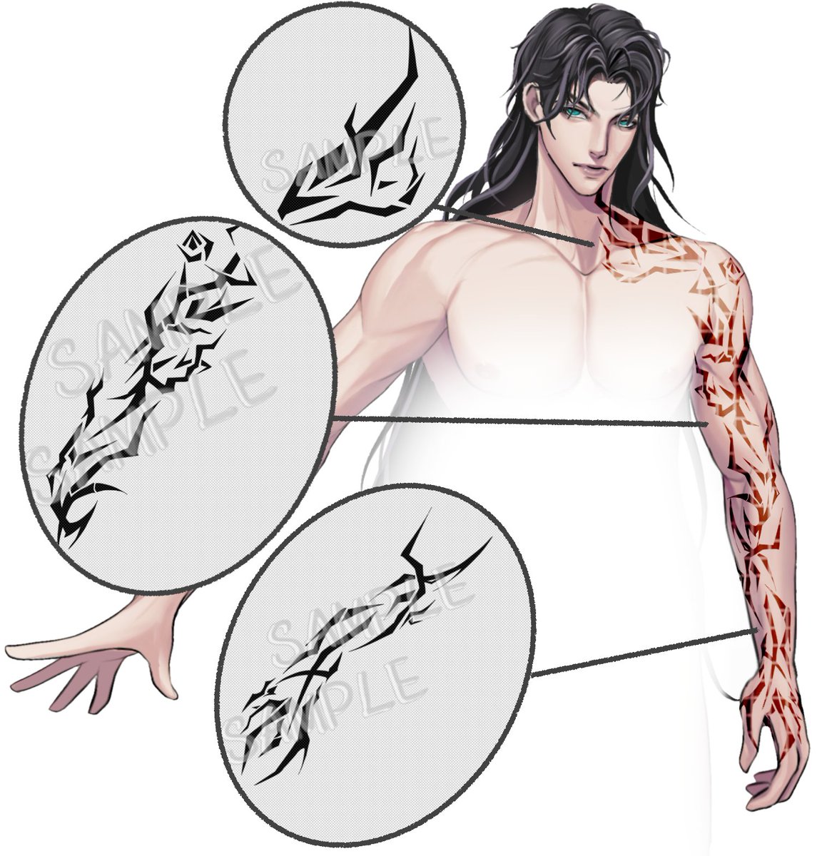 this is a commission about arm tattoo design✍️ #tattooart #OC