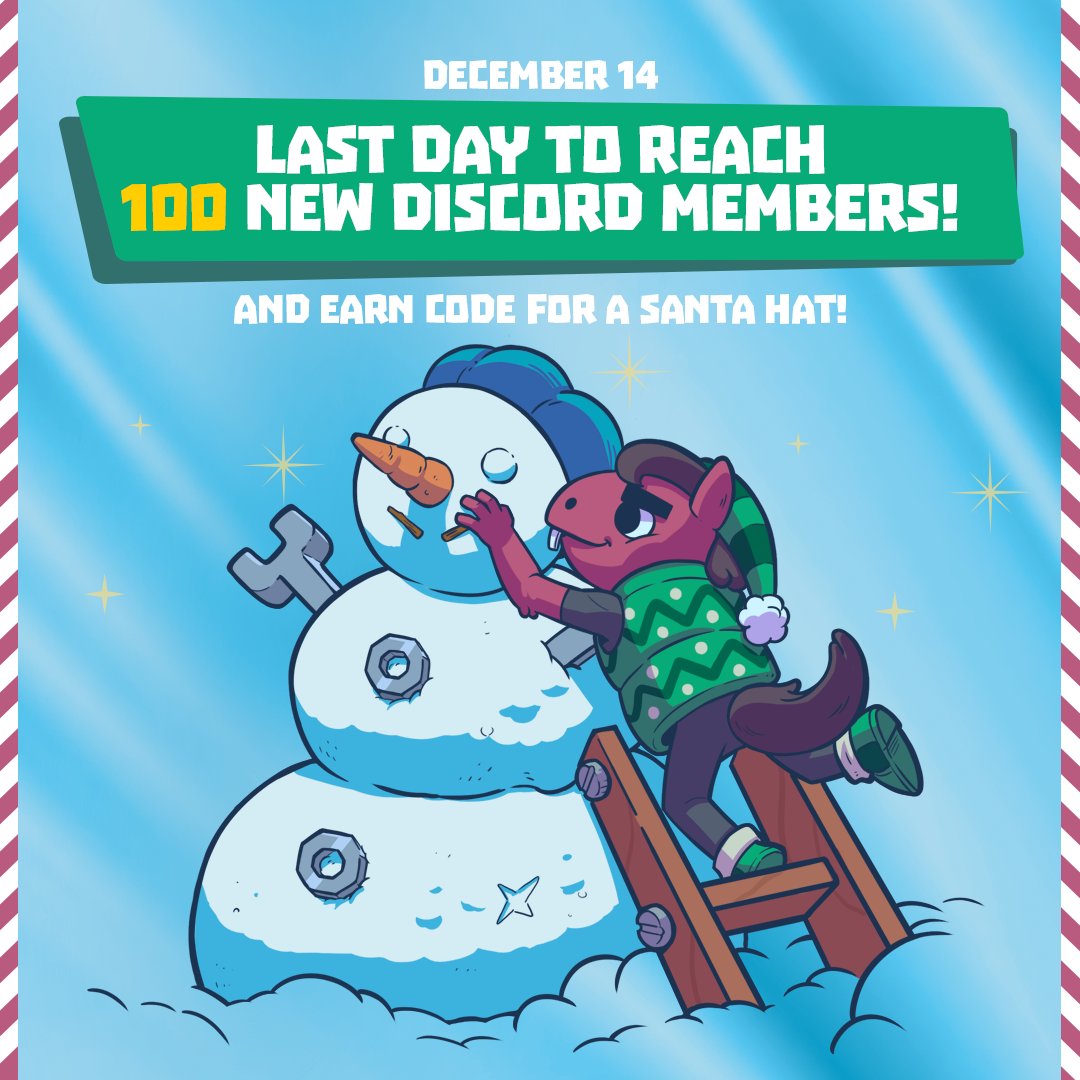 Relic Hunters Universe on X: This week's Relic Hunter Discord Achievement:  🏆 Let's hit 100 new members by Dec 14! 💖 If we do, there's a stylish'  Santa Hat in it for