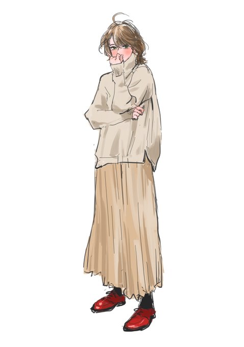 「covering mouth skirt」 illustration images(Latest)