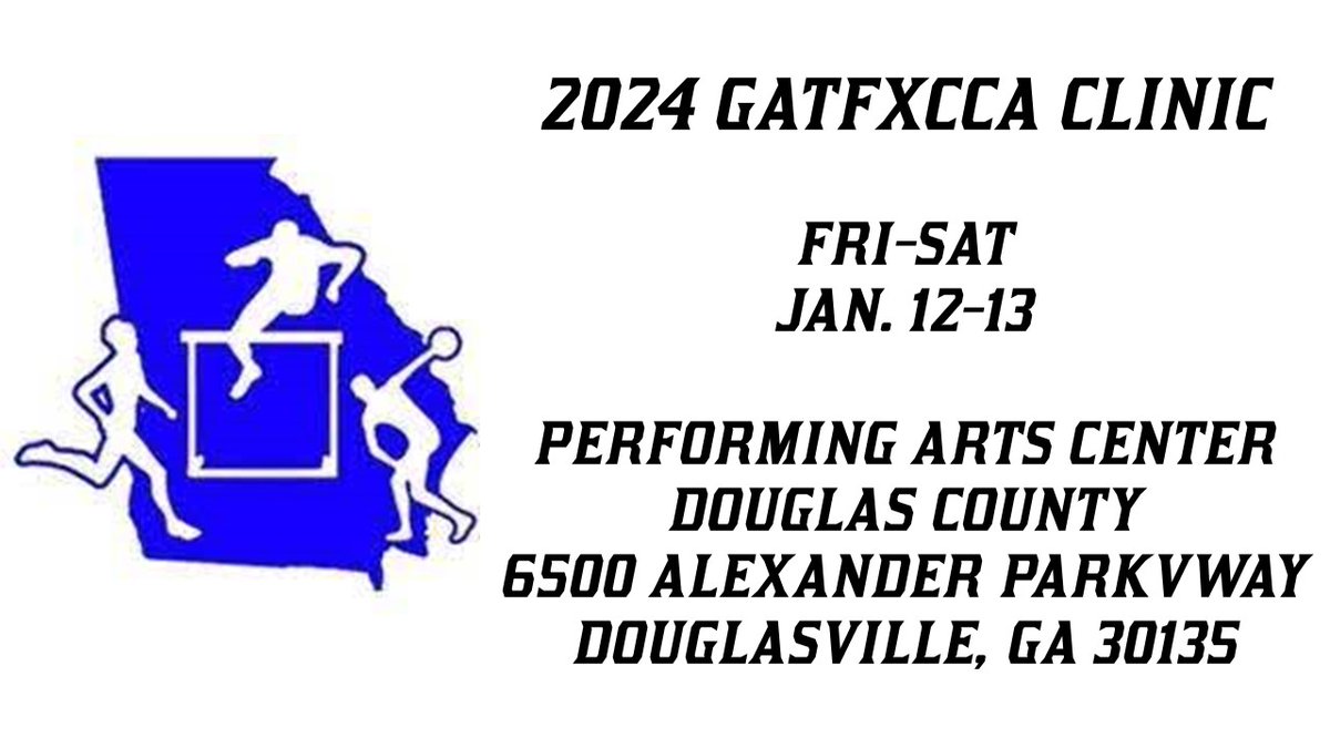 GA Track & Field/Cross Country Coaches Association (@gatfxcca) on Twitter photo SAVE THE DATE! We are proud to announce the 2024 <a href="/GATFXCCA/">GA Track & Field/Cross Country Coaches Association</a> Annual Clinic! Check out all the info at gatfxcca.org/2024clinic to register, pay and see the schedule with clinicians NOW! Look for bios here tonight! SAVE THE DATE! We are proud to announce the 2024 <a href="/GATFXCCA/">GA Track & Field/Cross Country Coaches Association</a> Annual Clinic! Check out all the info at gatfxcca.org/2024clinic to register, pay and see the schedule with clinicians NOW! Look for bios here tonight!