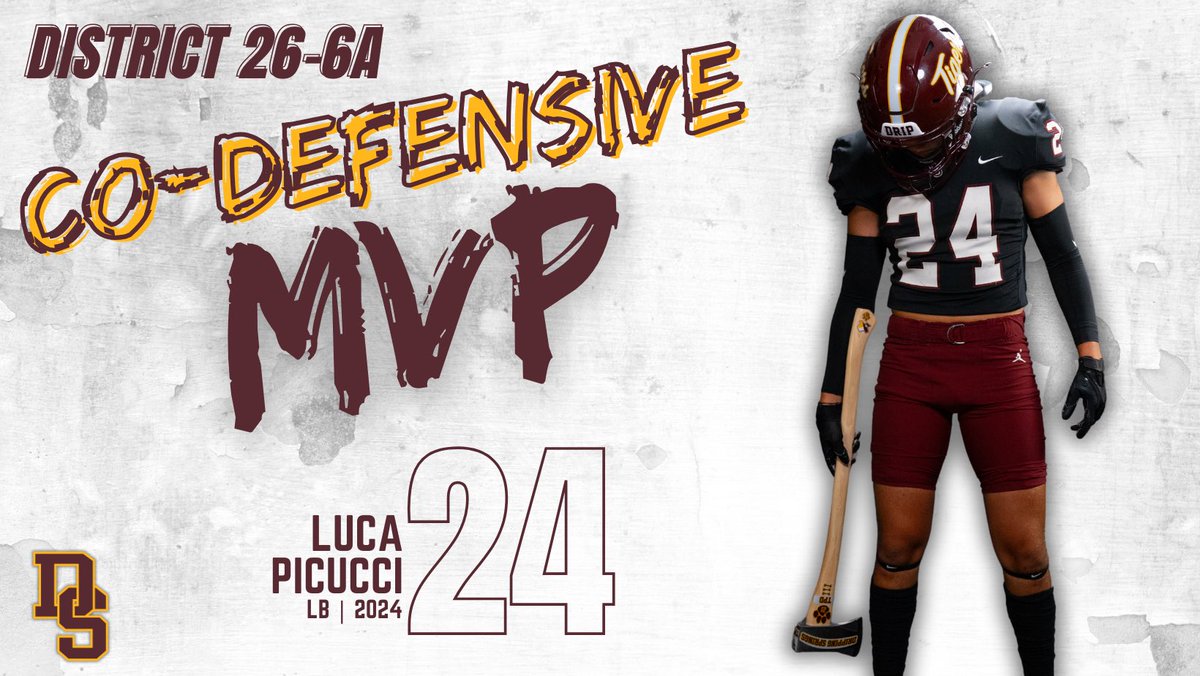 District 26-6A Co-Defensive Most Valuable Player is Luca Picucci! #MVP #TPD