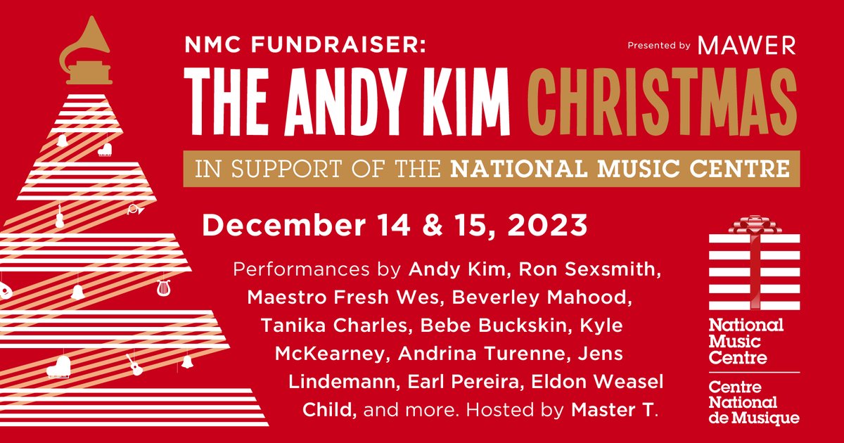 The @AndyKimMusic Christmas in Support of the National Music Centre lands at Studio Bell in 2 days! Do you have your ticket yet? Hosted by @masterttv. #YYCEvents 🎟 bit.ly/49xgd7G