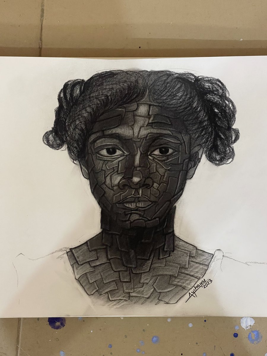 Hello world, 
I’m Paul Ayihawu, a Contemporary Gospeler  this is my resent work from a series “Tried by Fire”. 
Kindly engage. 

Title: The Substance of Things Hoped for (2023) 
Size: 42cm by 29.7cm 
Medium: Charcoal on Acid free Paper

#BringingEverythingInObedienceToChrist