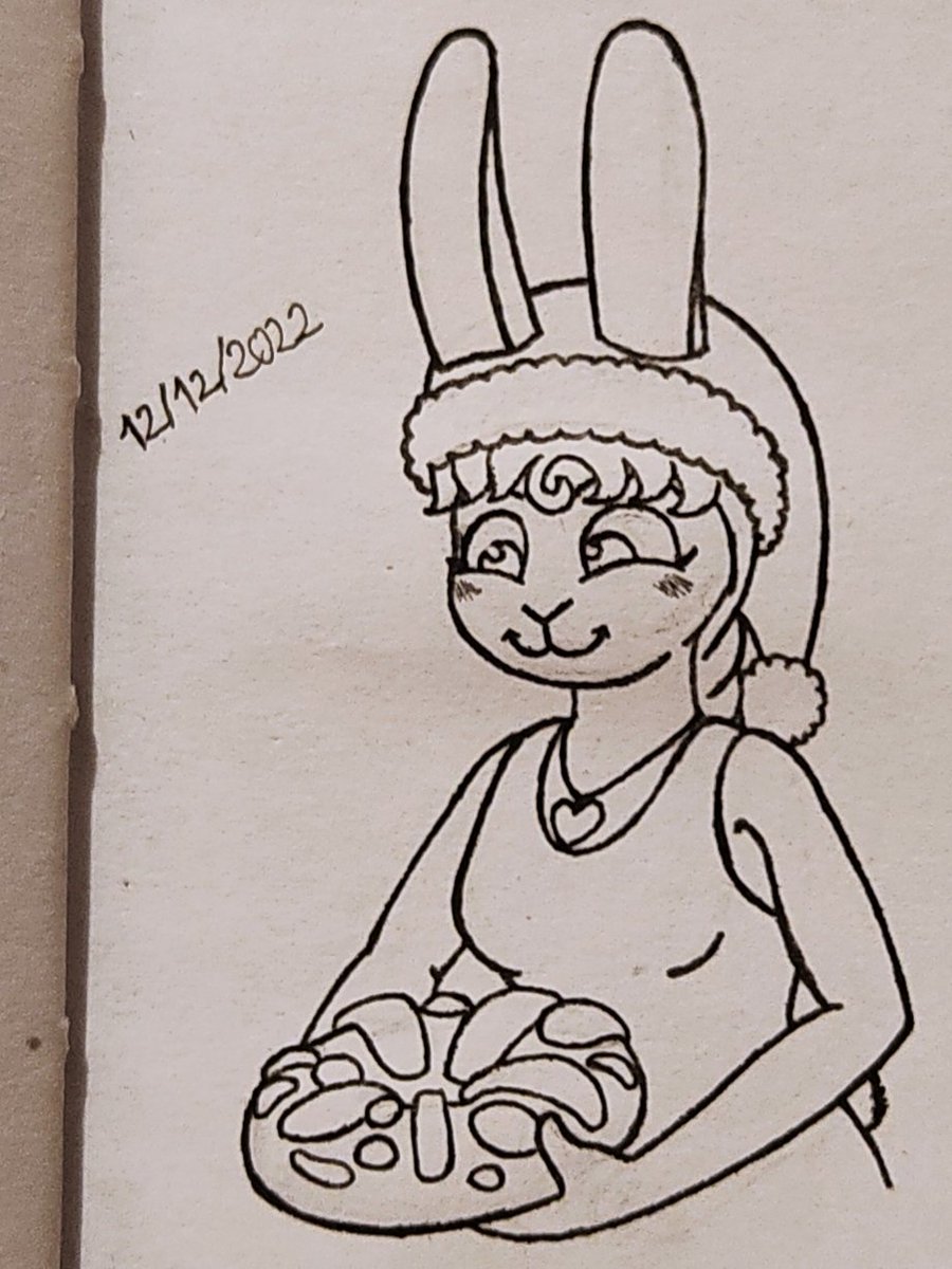 On December 12th I drew Lynana with a Portuguese king cake (bolo-rei)!

#art #bolorei #kingcake #santahat #Lynana #bunny #rabbit #christmas #holidays #furry #furryart #furryoc #ink #traditionalart #daily #ArtistOnTwitter #artistonx