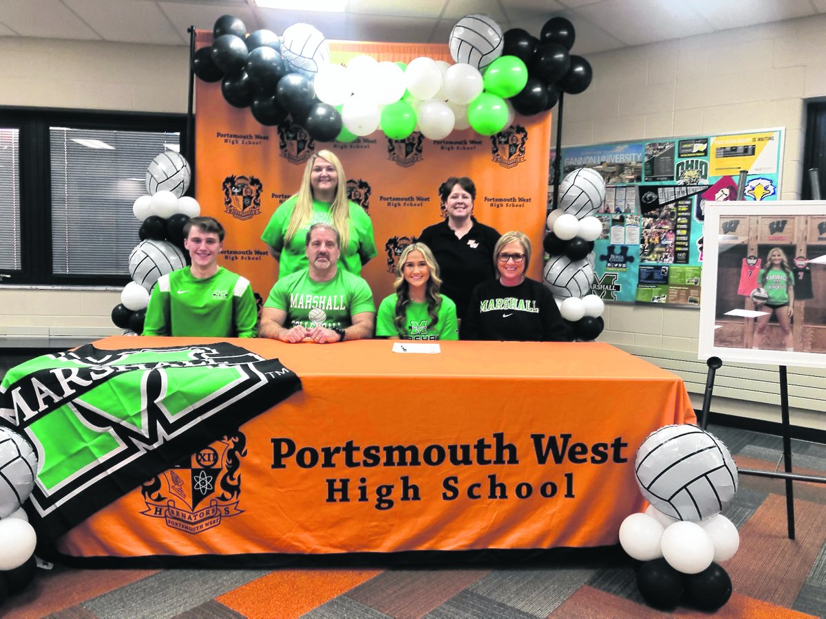 @PaulBoggsSports (@paulboggssports) on Twitter photo Congrats to <a href="/emmasayre07/">Emma Sayre</a> of <a href="/PWVolleyball/">Portsmouth West Volleyball</a> who officially announced on Tuesday her signing to play college volleyball for <a href="/marshallu/">Marshall University</a> <a href="/Herdnation_News/">Marshall Sports News</a> <a href="/herdnationnews/">Marshall</a> <a href="/HerdNation/">HerdNation.com</a> <a href="/BlockAtTheRock/">The Block @ The Rock</a> <a href="/sayre_alison/">Alison Sayre</a> <a href="/HagansMax/">Max Hagans</a> <a href="/KateRollins42/">Kate Rollins</a> <a href="/BrittanySessor/">Brittany Sessor</a> <a href="/todd_gilliland/">Todd Gilliland</a> <a href="/KColleyRivals/">Kevin Colley</a> Congrats to <a href="/emmasayre07/">Emma Sayre</a> of <a href="/PWVolleyball/">Portsmouth West Volleyball</a> who officially announced on Tuesday her signing to play college volleyball for <a href="/marshallu/">Marshall University</a> <a href="/Herdnation_News/">Marshall Sports News</a> <a href="/herdnationnews/">Marshall</a> <a href="/HerdNation/">HerdNation.com</a> <a href="/BlockAtTheRock/">The Block @ The Rock</a> <a href="/sayre_alison/">Alison Sayre</a> <a href="/HagansMax/">Max Hagans</a> <a href="/KateRollins42/">Kate Rollins</a> <a href="/BrittanySessor/">Brittany Sessor</a> <a href="/todd_gilliland/">Todd Gilliland</a> <a href="/KColleyRivals/">Kevin Colley</a>